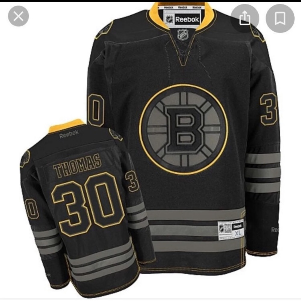 Boston Bruins Blackout Hockey Jersey
